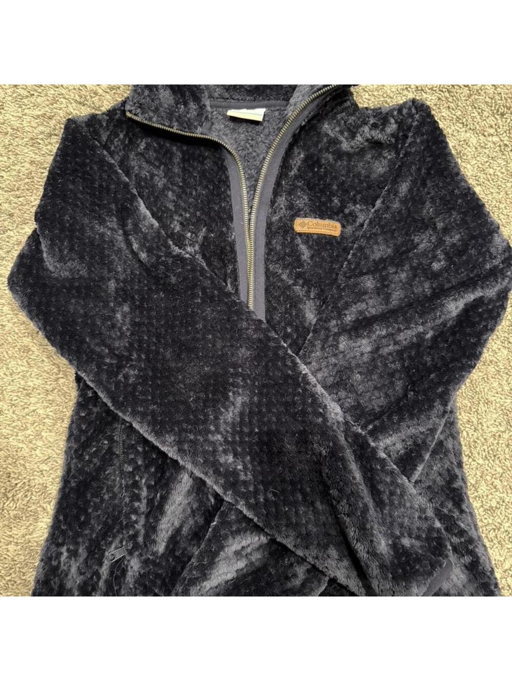 Columbia Black Plush Fleece Full Zip Jacket